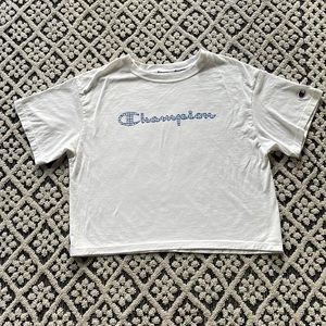 White Champion Crop Top